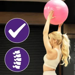 DrFit piłka do ćwiczeń fitness i rehabilitacji z pompką ø 45 różowa