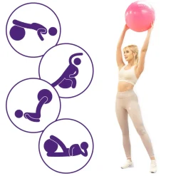DrFit piłka do ćwiczeń fitness i rehabilitacji z pompką ø 45 różowa