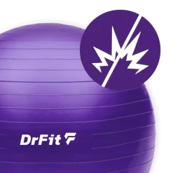 DrFit piłka do ćwiczeń fitness i rehabilitacji z pompką ø 55 fioletowa