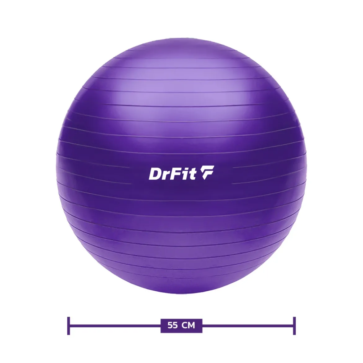 DrFit piłka do ćwiczeń fitness i rehabilitacji z pompką ø 55 fioletowa