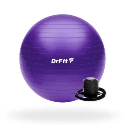 DrFit piłka do ćwiczeń fitness i rehabilitacji z pompką ø 55 fioletowa