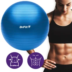 DrFit piłka do ćwiczeń fitness i rehabilitacji z pompką ø 65 niebieska