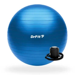 DrFit piłka do ćwiczeń fitness i rehabilitacji z pompką ø 65 niebieska