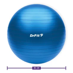 DrFit piłka do ćwiczeń fitness i rehabilitacji z pompką ø 65 niebieska