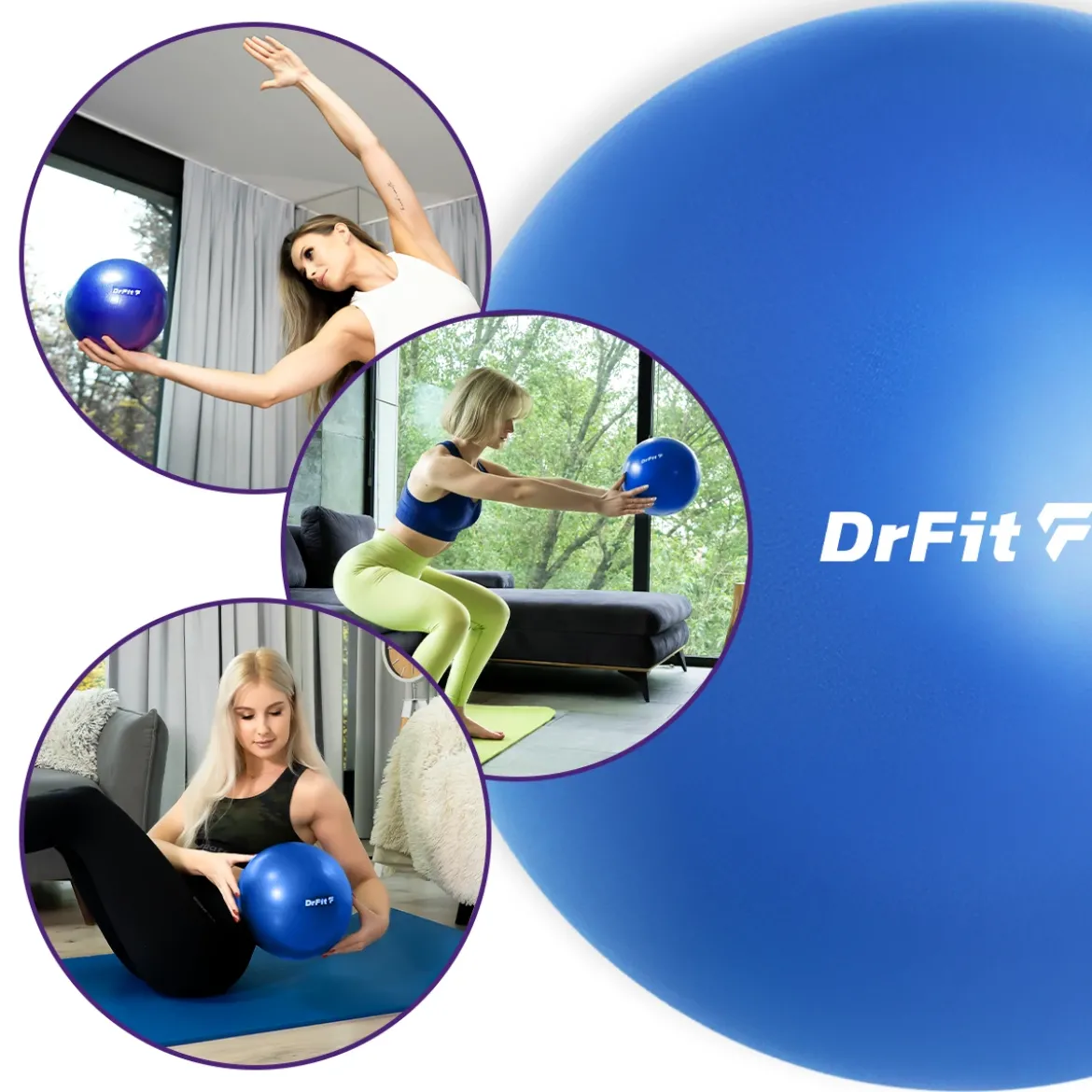 DrFit piłka do ćwiczeń i rehabilitacji ø 25 niebieska