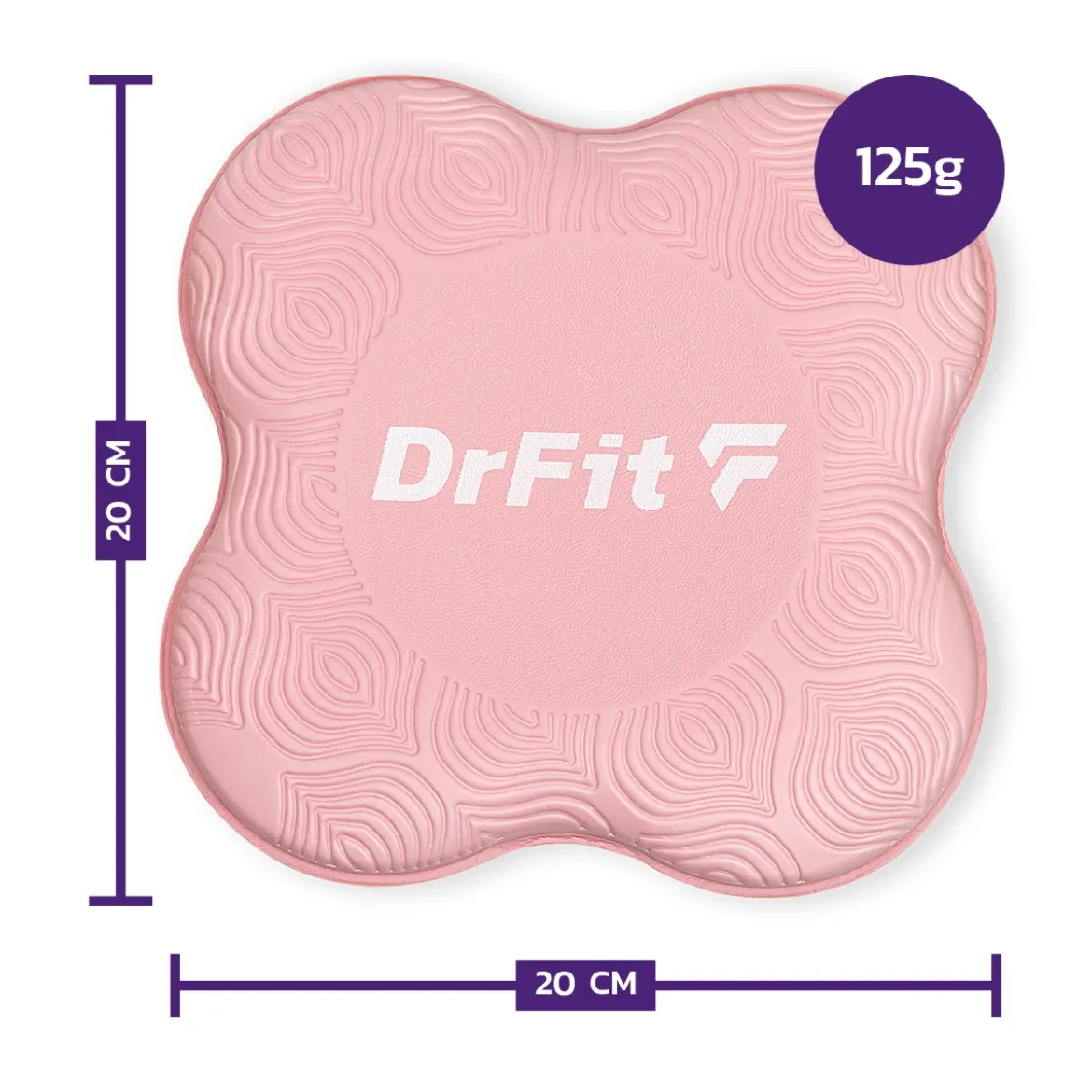 DrFit Podkładki amortyzujące do ćwiczeń, fitnessu i jogi różowe