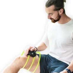 DrFit Podwójna piłeczka masująca z wypustkami sensorycznymi czarna