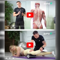 DrFit Roller do masażu i rehabilitacji piankowy zestaw 4 elementy niebieskie kropki