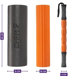 DrFit Roller do masażu i rehabilitacji 3w1 ø15x45 cm