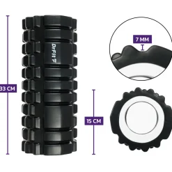 DrFit Roller do masażu i rehabilitacji z wypustkami fioletowy ø 15x33