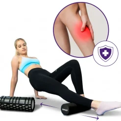 DrFit Roller do rehabilitacji z wypustkami z piankową wkładką czarny ø14x33 cm