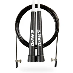 DrFit Skakanka 3 m z wytrzymałą stalową linką z możliwością regulacji do treningu fitness cardio czarna