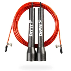 DrFit Skakanka z łożyskami Speed Rope czarna + czerwona linka 3 m