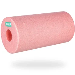 DrFit Travel roller do masażu i rehabilitacji gładki różowy ø 15 x 30 cm