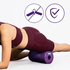 DrFit Travel roller do masażu i rehabilitacji gładki fioletowy ø 15 x 30 cm