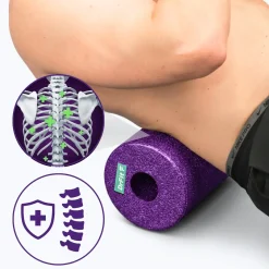 DrFit Travel roller do masażu i rehabilitacji gładki fioletowy ø 15 x 30 cm