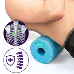 DrFit Travel roller do masażu i rehabilitacji gładki błękitny ø 15 x 30 cm
