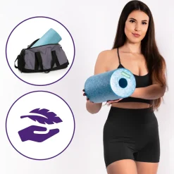 DrFit Travel roller do masażu i rehabilitacji gładki błękitny ø 15 x 30 cm