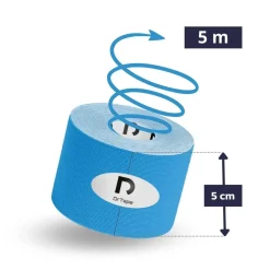 DrTape mocna wodoodporna taśma do tejpingu 5cm x 5m niebieska