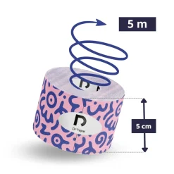 DrTape mocna wodoodporna taśma do tejpingu 5cm x 5m doodles różowo - niebieski