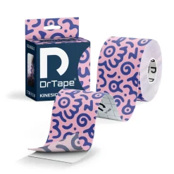 DrTape mocna wodoodporna taśma do tejpingu 5cm x 5m doodles różowo - niebieski