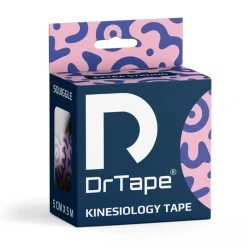 DrTape mocna wodoodporna taśma do tejpingu 5cm x 5m doodles różowo - niebieski