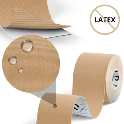 DrTape mocna wodoodporna taśma do tejpingu 5cm x 5m beżowa