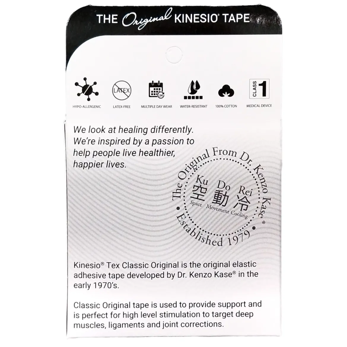 Kinesio Tex Classicbawełniana z liniami ułatwiającymi cięcie 5cm x 4m czarna