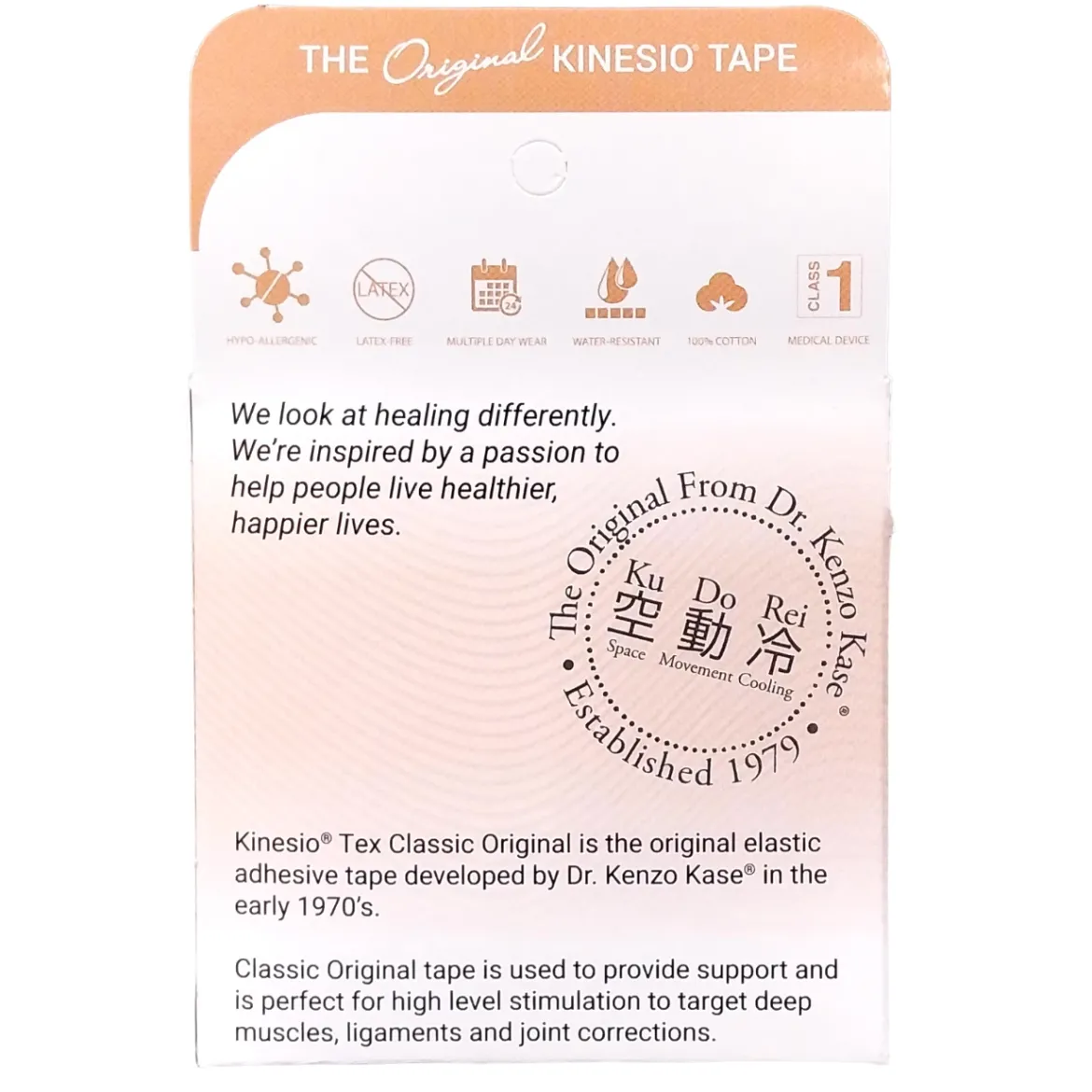 Kinesio Tex Classicbawełniana z liniami ułatwiającymi cięcie 5cm x 4m beżowa