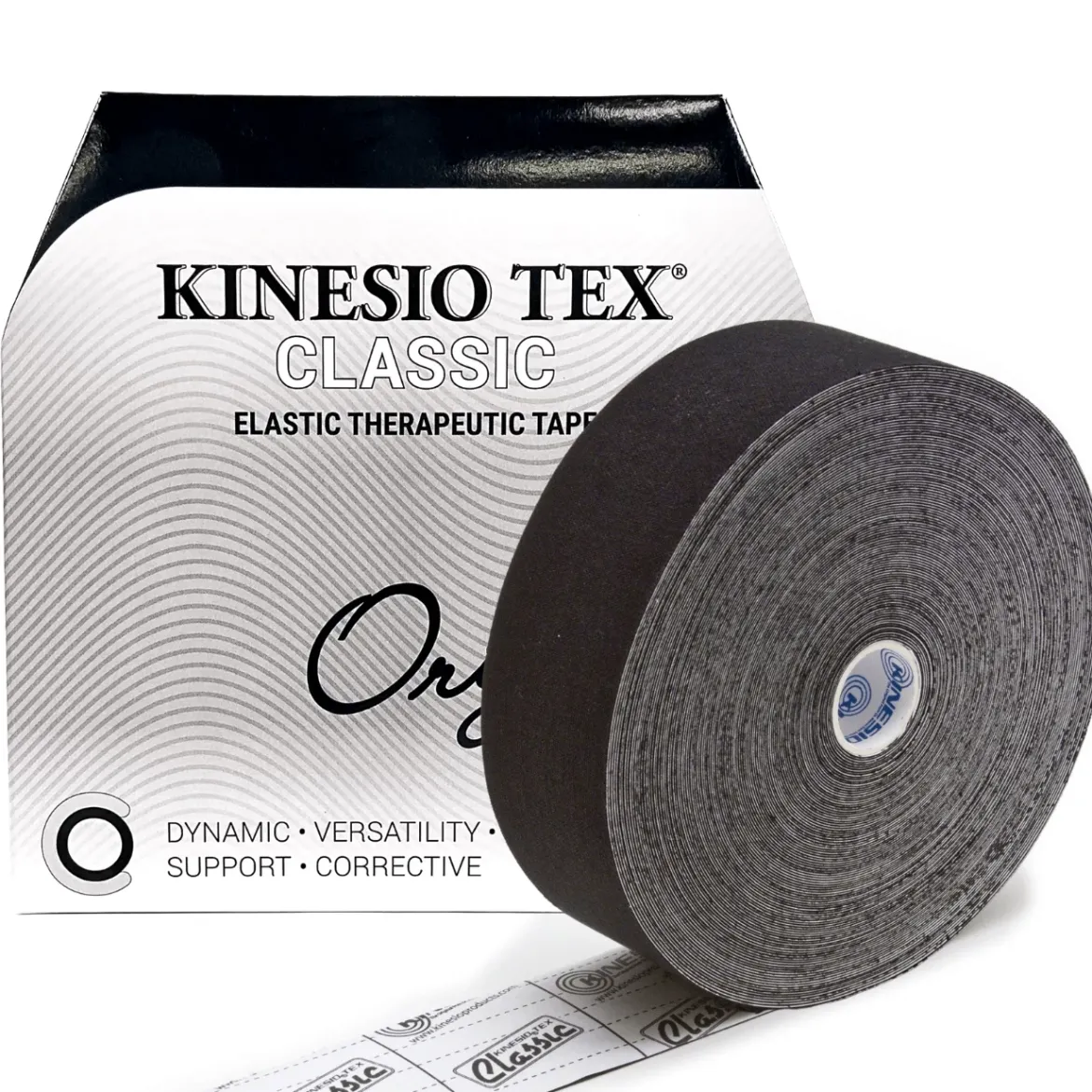 Kinesio Tex Classic hipoalergiczna do dużych partii mięśniowych 5cm x 31,5m czarna