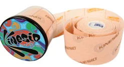 Kinesio Tex Performance+ hipoalergiczna z liniami ułatwiającymi cięcie 5 cm x 5 m beżowa