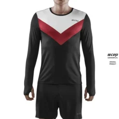 Męska koszulka sportowa z długim rękawem CEPChevron czarna