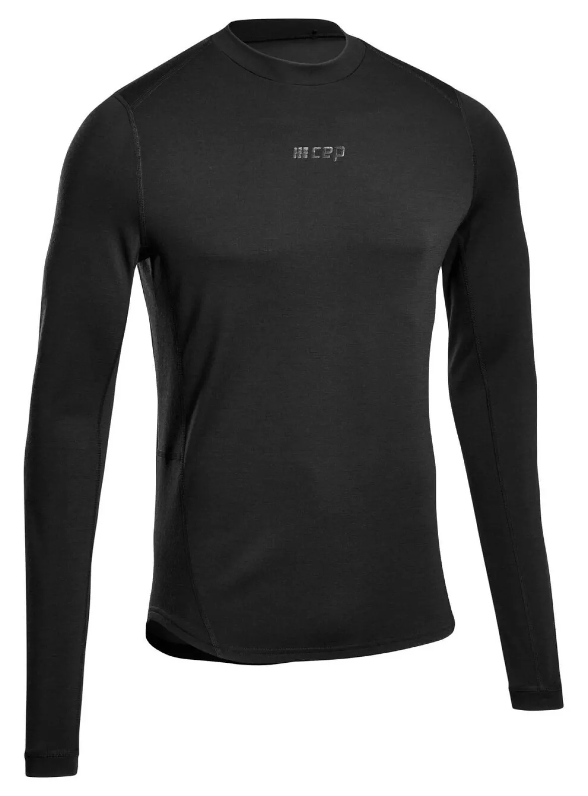 Męska koszulka sportowa z długim rękawem wełna merino CEP Cold Weather Merino czarna