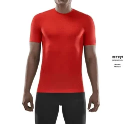 Męska koszulka sportowa z krótkim rękawemCEP Ultralight czerwona