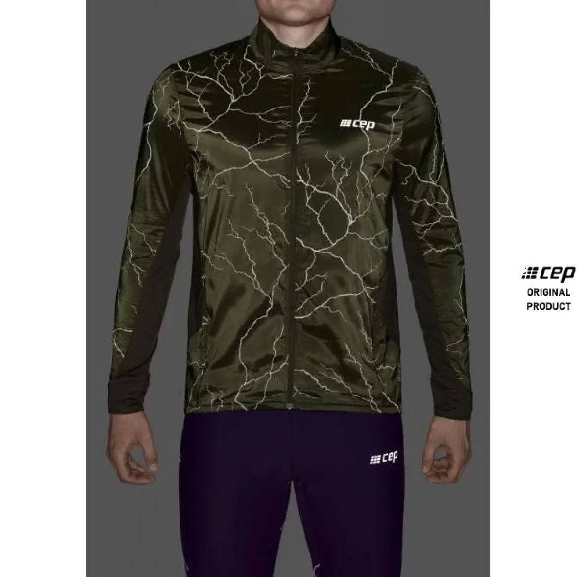 Męska kurtka wiatrówka sportowa CEP Reflective odblaskowa- zielona