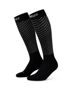 Męskie długie skarpety kompresyjne do biegania CEP Pro Run Reflective 3.0 czarne