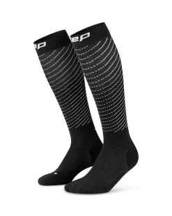 Męskie długie skarpety kompresyjne do biegania CEP Pro Run Reflective 3.0 czarne
