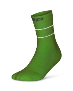 Męskie skarpety kompresyjne do połowy łydki do biegania PRO Run Reflective CEP neonowo żółte
