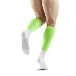 Męskie skarpety kompresyjne sportowe CEP The Run 4.0 wysokie limonkowo-białe