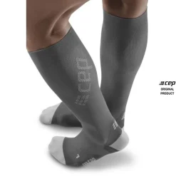 Męskie skarpety kompresyjne sportowe CEP Ultralight wysokie szare
