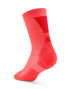 Męskie skarpety kompresyjne sportowe do połowy łydki CEP Core Run Ultralight koralowe