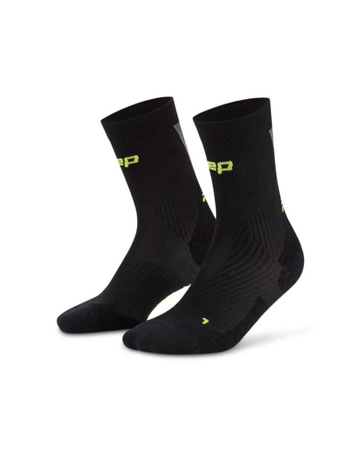 Męskie skarpety kompresyjne sportowe do połowy łydki CEP Core Run Ultralight czarne