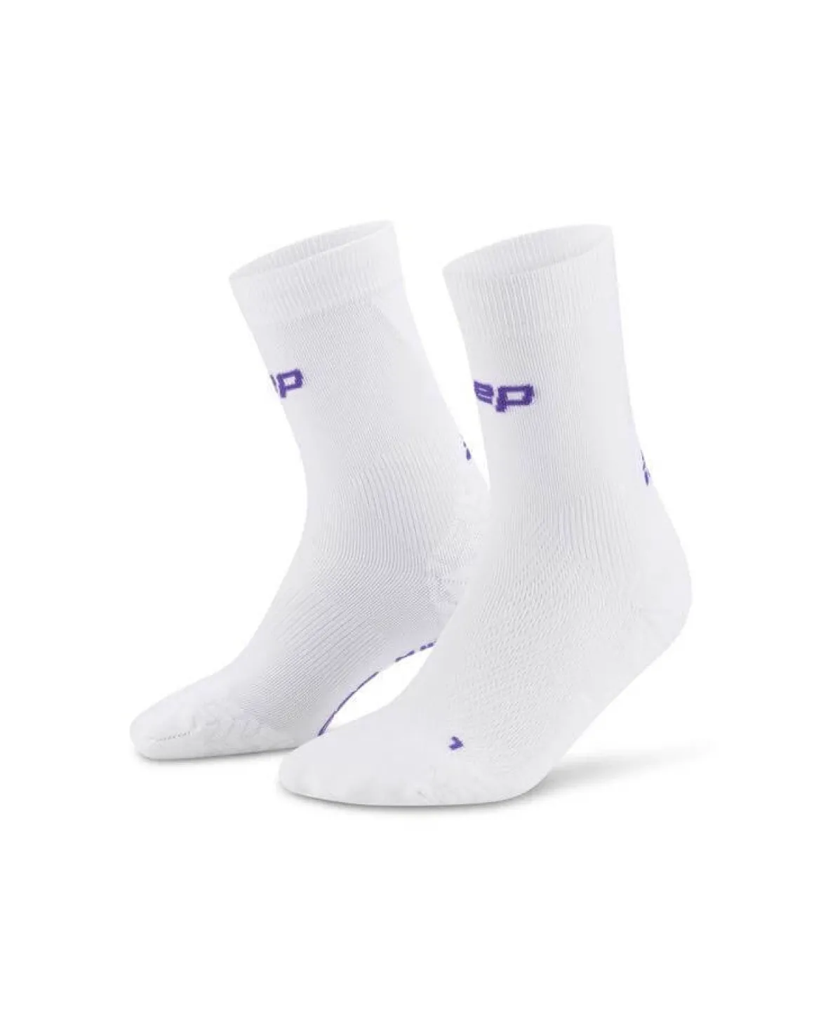 Męskie skarpety kompresyjne sportowe do połowy łydki CEP Core Run Ultralight białe