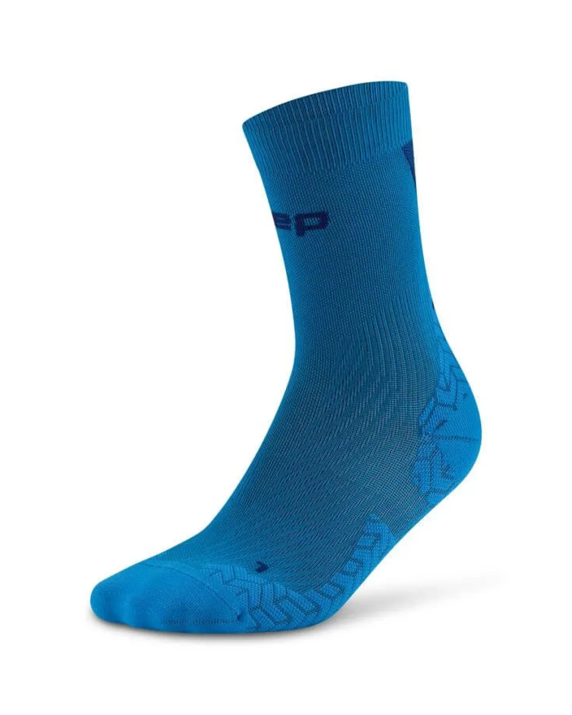 Męskie skarpety kompresyjne sportowe do połowy łydki CEP Core Run Ultralight niebieskie
