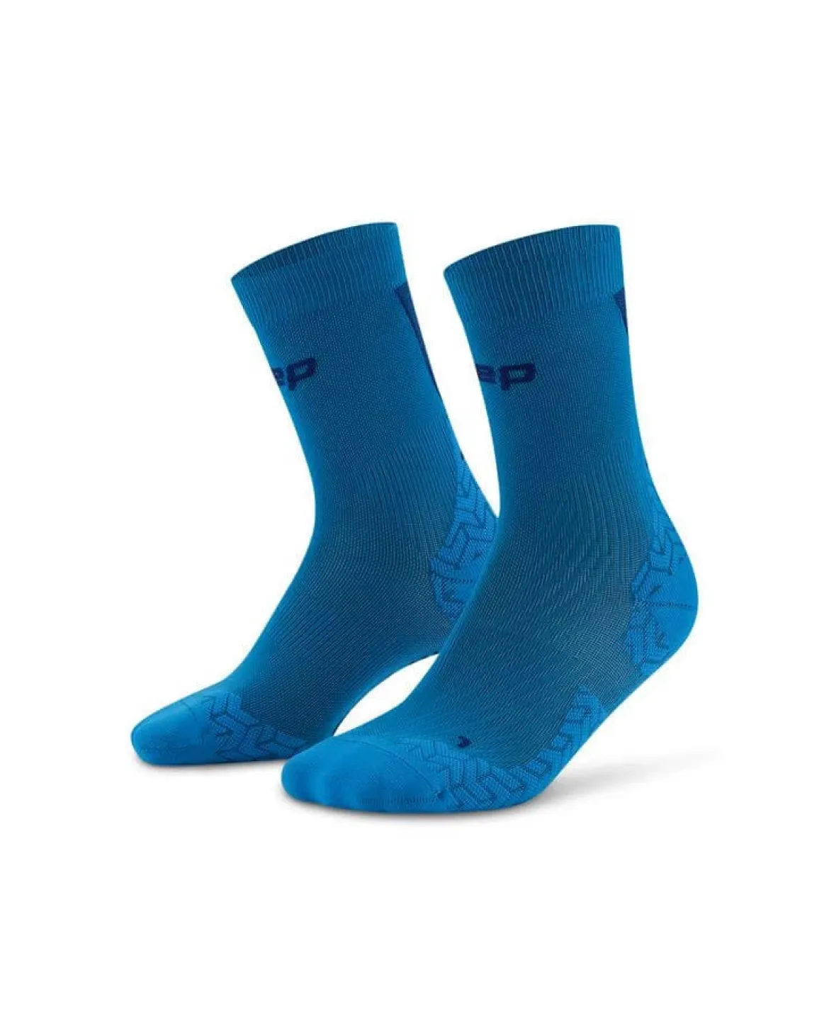 Męskie skarpety kompresyjne sportowe do połowy łydki CEP Core Run Ultralight niebieskie