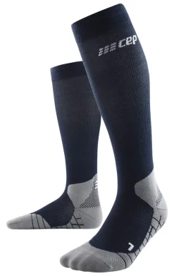 Męskie skarpety kompresyjne trekkingowe Hiking Light Merino CEP granatowe
