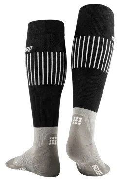 Męskie skarpety kompresyjne z wełną Merino Ultralight CEP wysokie szare