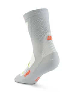 Męskie skarpety sportowe kompresyjne do połowy łydki PRO Run Ultralight CEP szare
