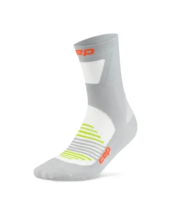 Męskie skarpety sportowe kompresyjne do połowy łydki PRO Run Ultralight CEP szare
