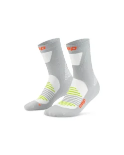Męskie skarpety sportowe kompresyjne do połowy łydki PRO Run Ultralight CEP szare